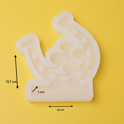 Silikonform Einschieber Hufeisen mit Kleblatt