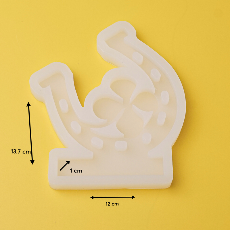 Silikonform Einschieber Hufeisen mit Kleblatt