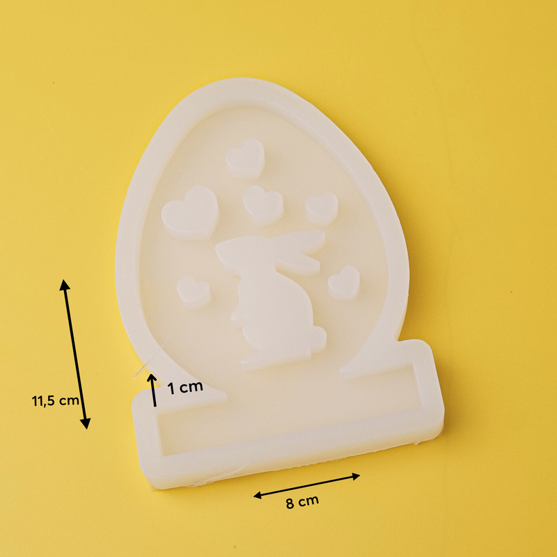 Silikonform Einschieber Hase mit vielen Herzen