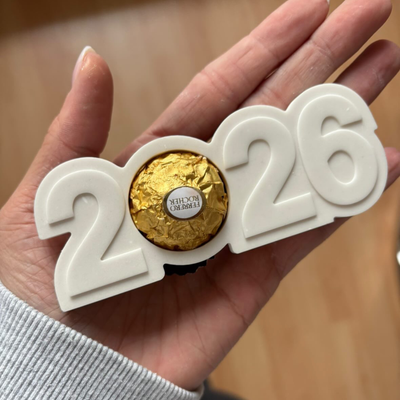 Silikonform Silvesteredition 2026 für Schokokugel