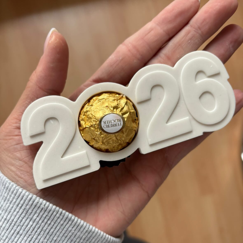 Silikonform Silvesteredition 2026 für Schokokugel