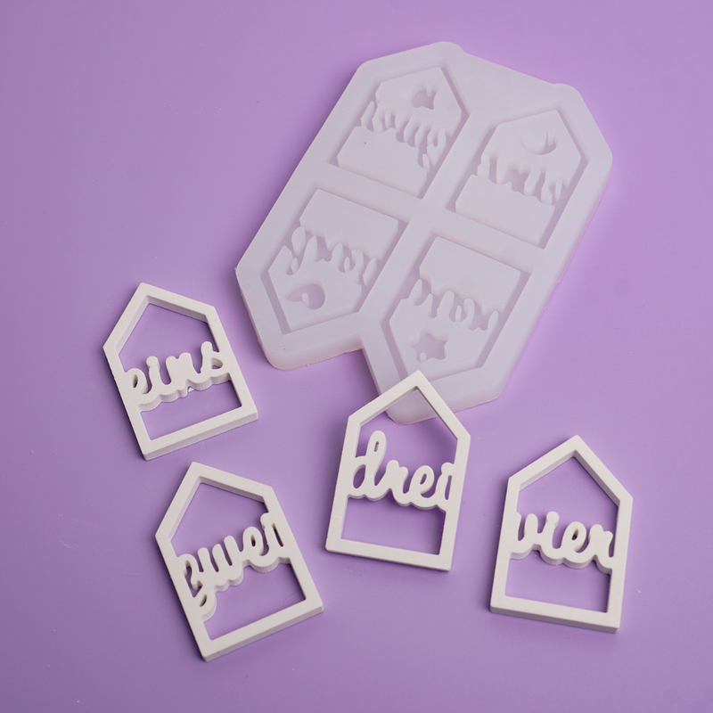 Silikonform kleine Adventszahlen in Häuserform