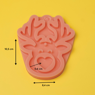 Silikonform Hirsch - Rentier für große Schokokugel