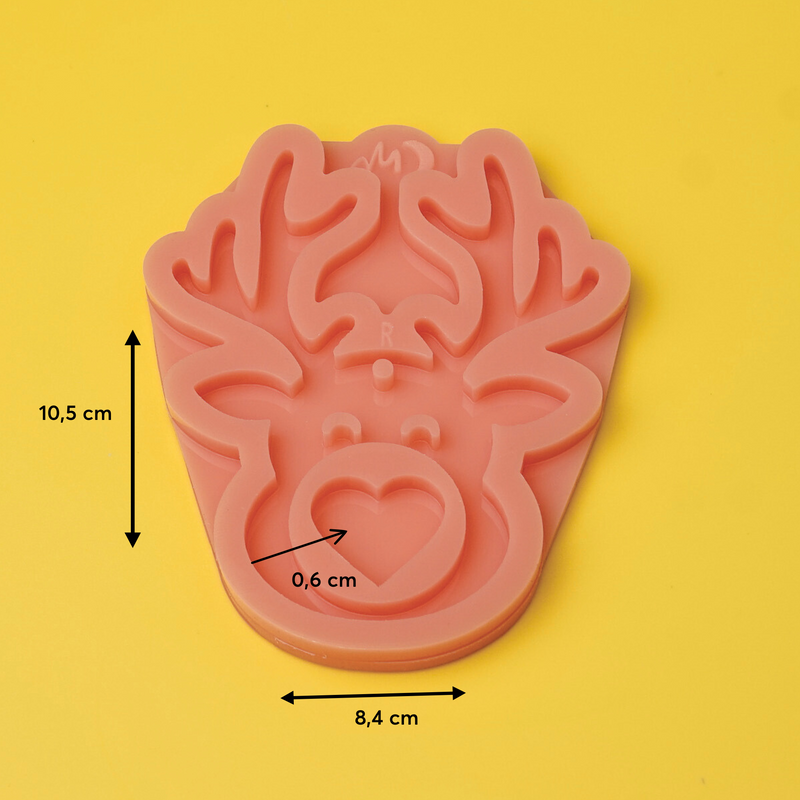 Silikonform Hirsch - Rentier für große Schokokugel