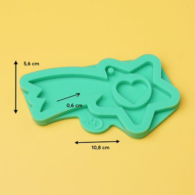 Silikonform Sternschnuppe für Schokokugel