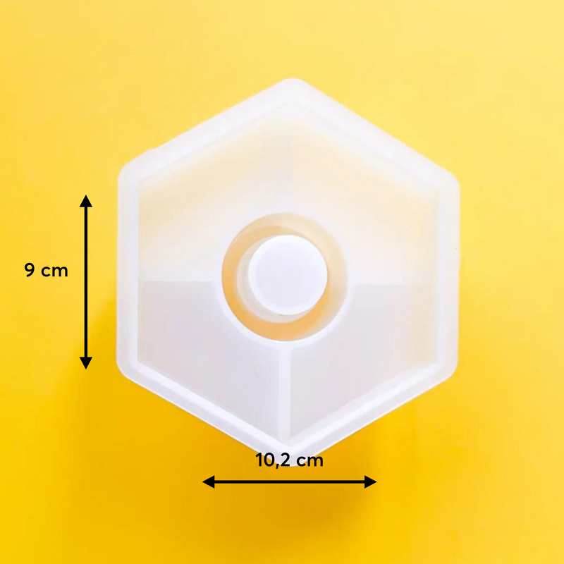 Silikonform Hexagon Kerzenhalter / Stabkerzenhalter