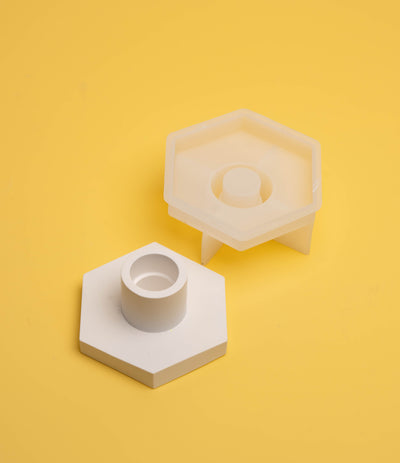 Silikonform Hexagon Kerzenhalter