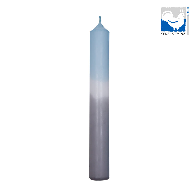 Stabkerzen 180 x 22 mm Dip Dye Kerze im Ombre Look Eisblau Grau
