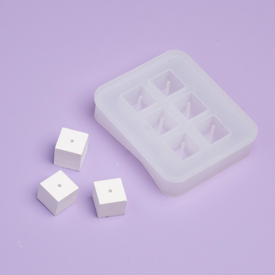 Silicone mold perforated beads square, 16mm