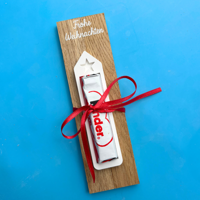 Frohe Weihnachten Rub On auf Klötzchen mit Riegelhalter