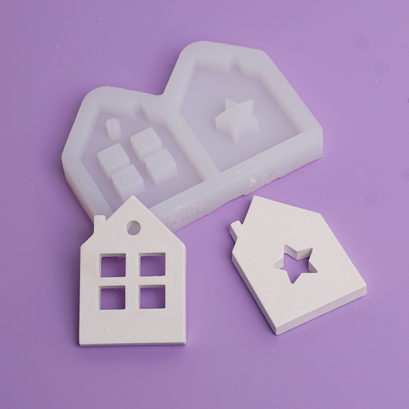 Silikonform Lichterkette Häuser