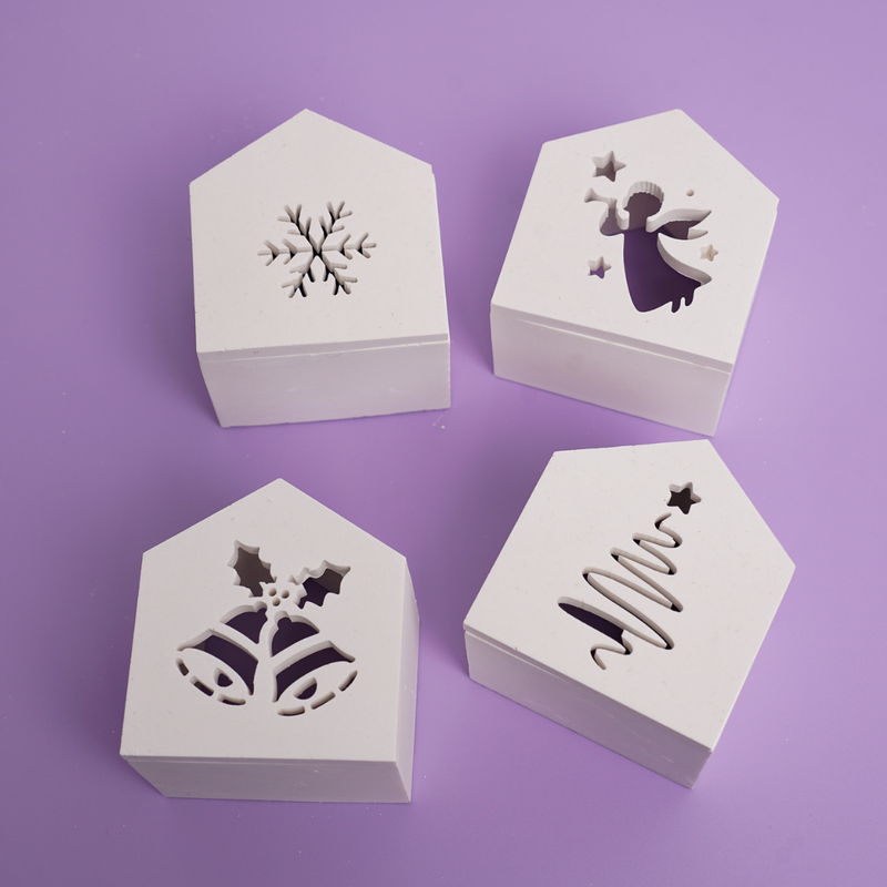 Silikonform Cover Set  "Weihnachten" für Häuser - Teelichter und Ballonlichter