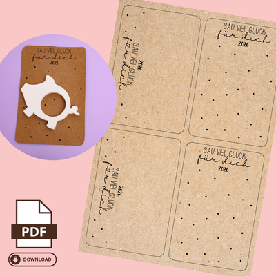 Druckvorlage Sau viel Glück 2026