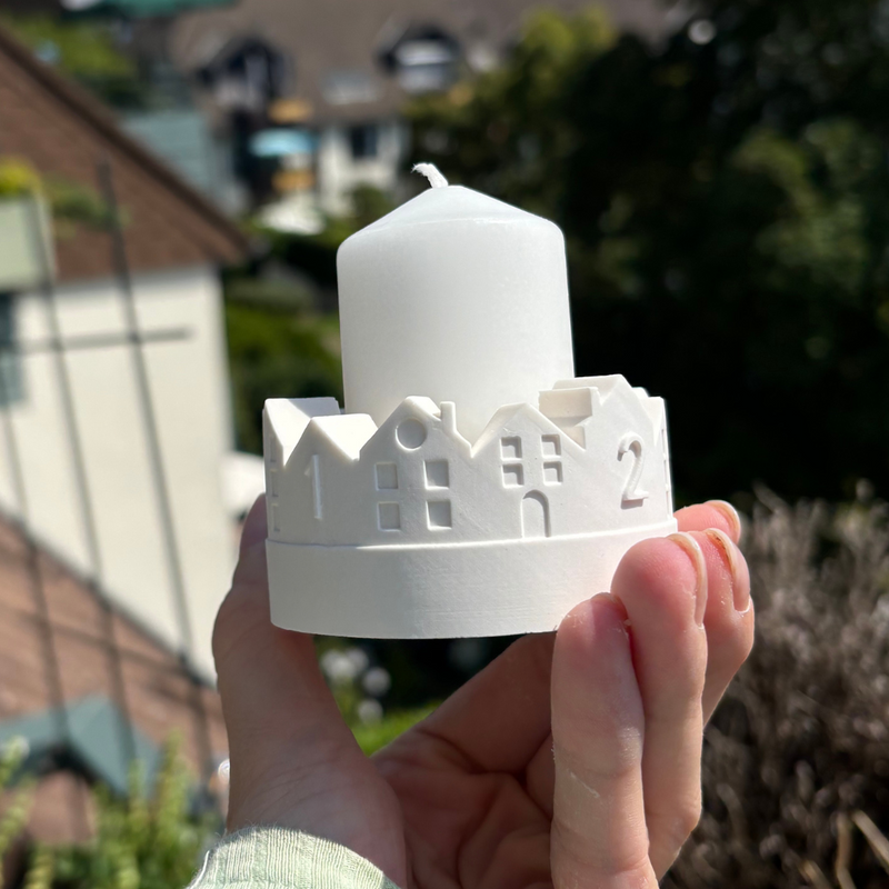 Silikonformen kleiner Adventskranz to go - Häuserkranz für Teelicht