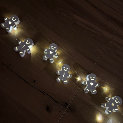 Silikonform Lichterkette Lebkuchenmann