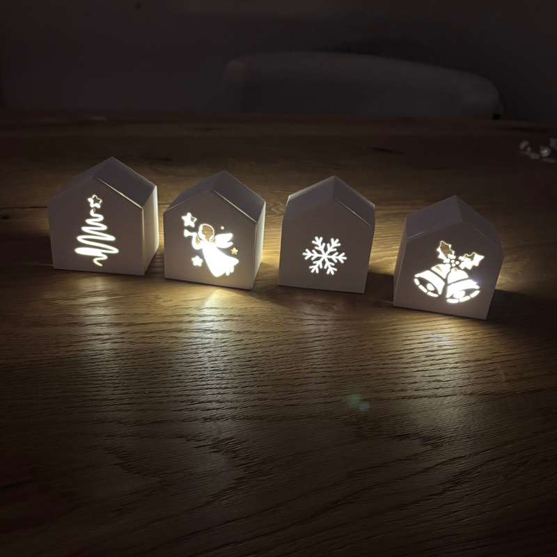 Silikonform Cover Set  "Weihnachten" für Häuser - Teelichter und Ballonlichter