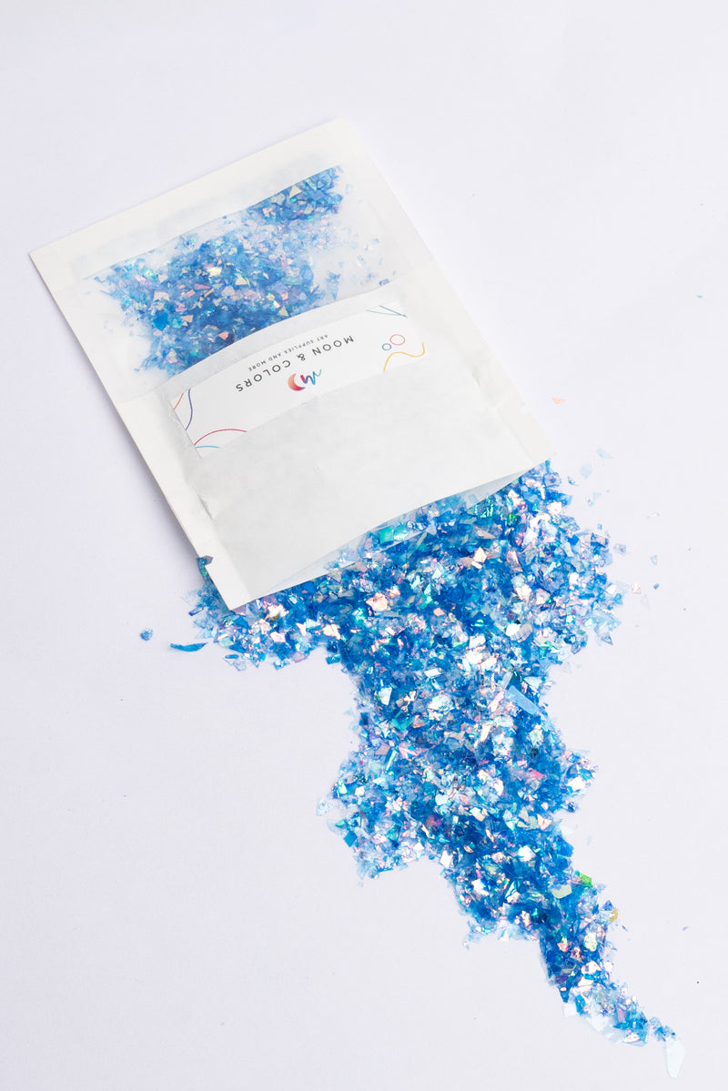 Flakes - blau mix, transparent holografisch (3g)