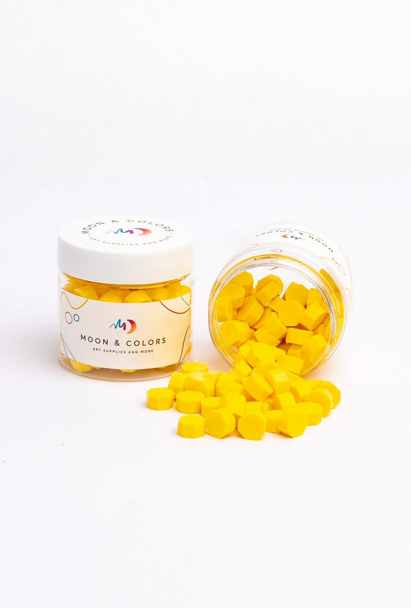 Wax beads hexagon - yellow